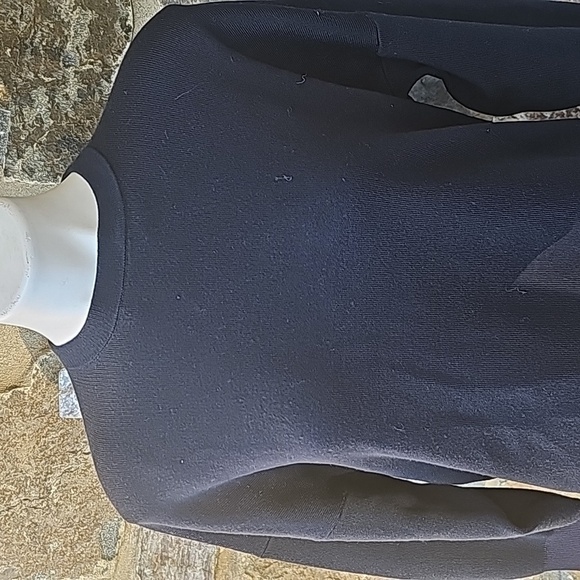 TIBI Bell sleeve symched merino wool sweater in Navy blue size Medium - Picture 2 of 11